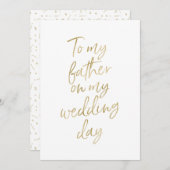 Golden "To my father on my wedding day" Card (Front/Back)