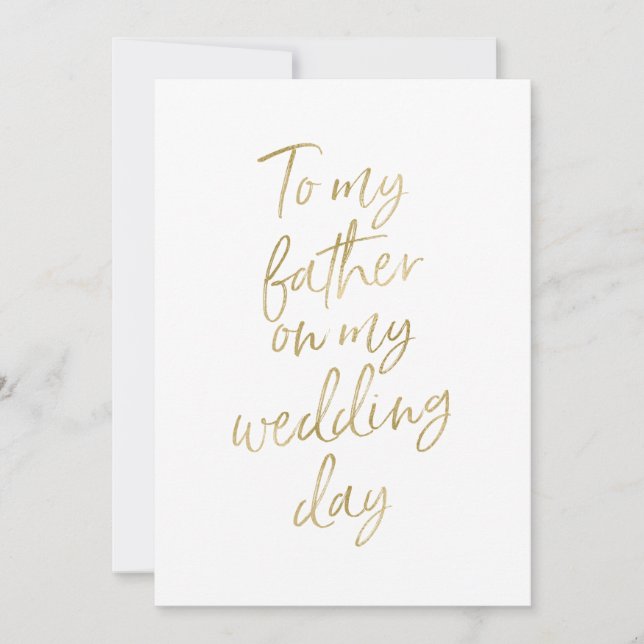 Golden "To my father on my wedding day" Card (Front)