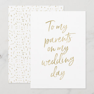 Golden "To my parents on my wedding day" Invitation