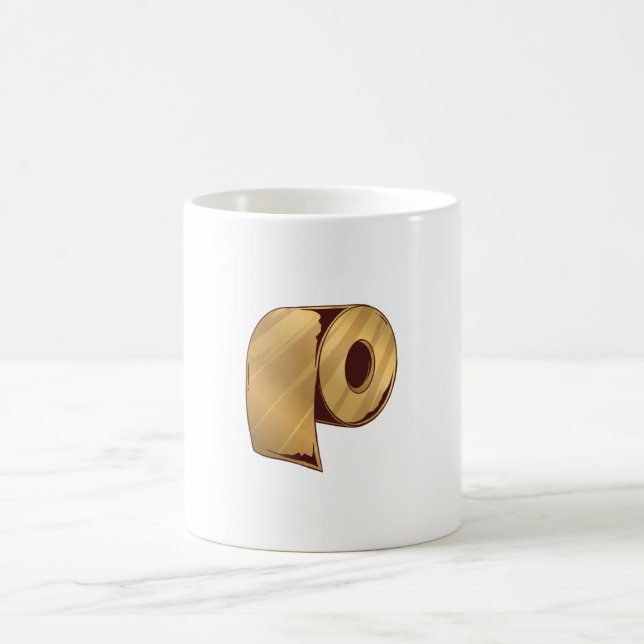 Golden Toilet Paper Coffee Mug (Center)