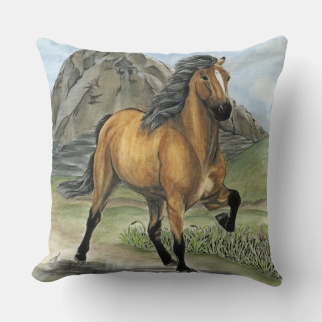 Golden Tolt ~ Icelandic Throw Pillow (Front)