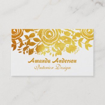 Golden Tone Roses Business Card by CustomizePersonalize at Zazzle