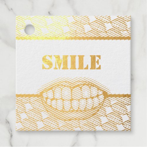 Golden Tooth Smile   Foil Favor Tags