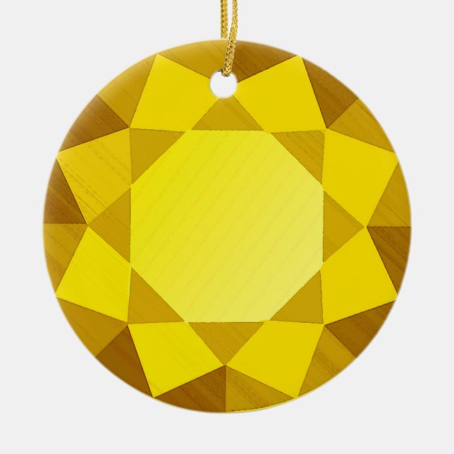 Golden Topaz Gemstone / Jewel Graphic Image  Ceramic Ornament (Front)