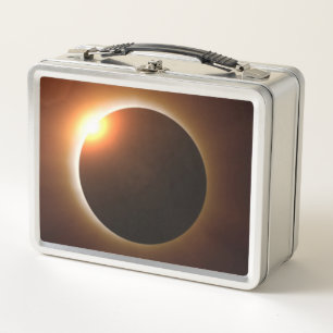 Golden Total Solar Eclipse Metal Lunch Box