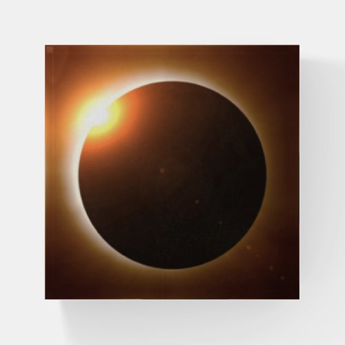 Golden Total Solar Eclipse Paperweight