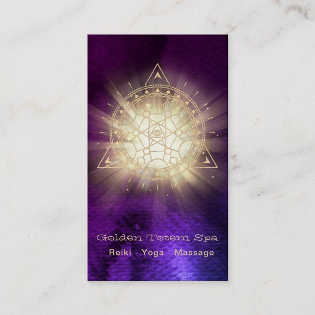 *~* Golden Totem Sacred Geometry  Light Rays Business Card (Front)