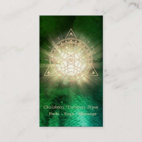  Golden Totem Sacred Geometry  Light Rays _  Business Card