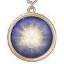*~* Golden Totem Sacred Geometry Light Rays Eye Gold Plated Necklace