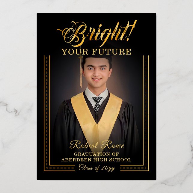 Golden touch Brighten your future. Foil Invitation (Front)