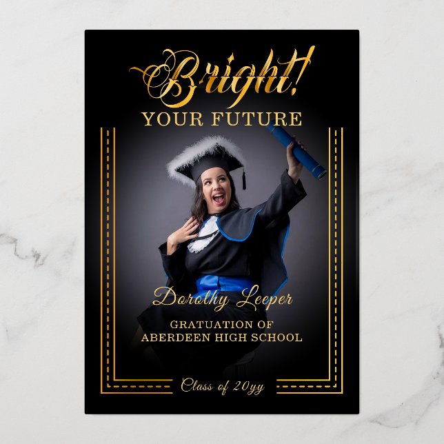 Golden touch Brighten your future. Foil Invitation (Front)