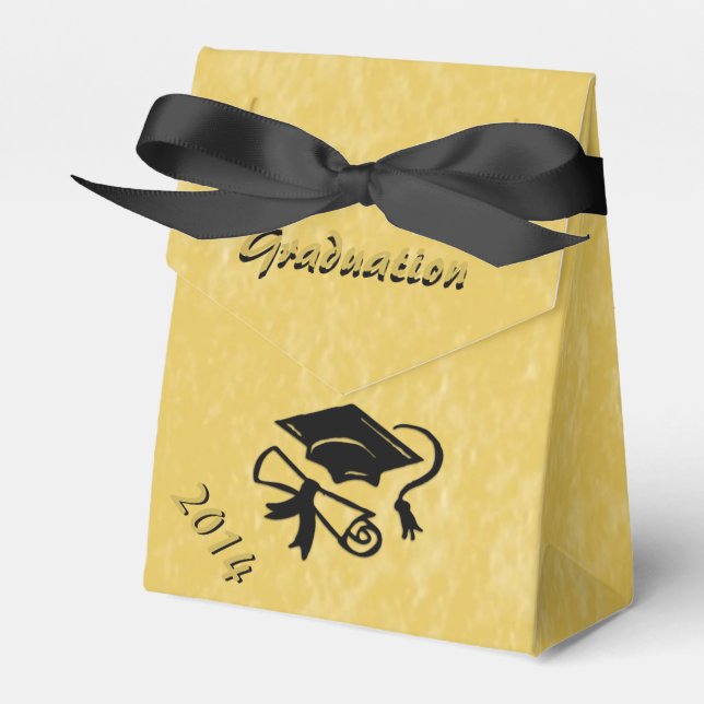 Golden Touch Graduation Personalized Favor Box (Front Side)
