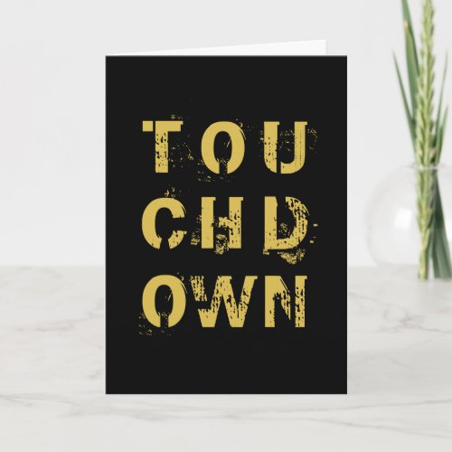 Golden Touchdown Football Typography Card