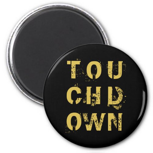 Golden Touchdown Football Typography Magnet
