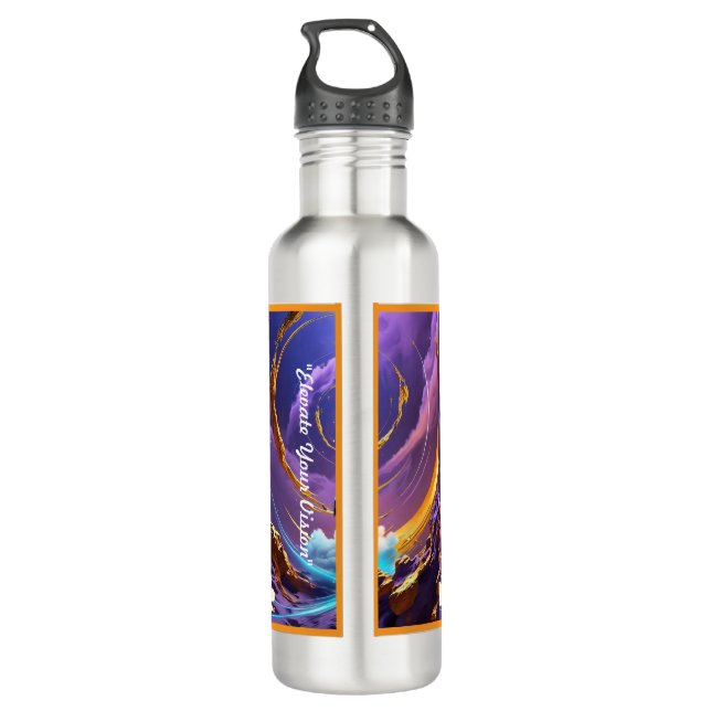 "Golden Trails Blaze" Stainless Steel Water Bottle (Back)