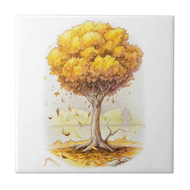 Golden Tranquility Ceramic Tile (Front)