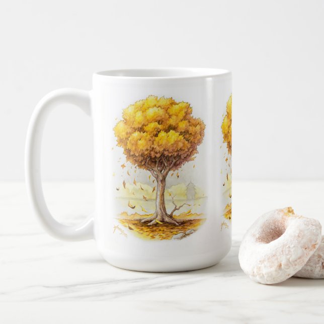 Golden Tranquility Coffee Mug (With Donut)