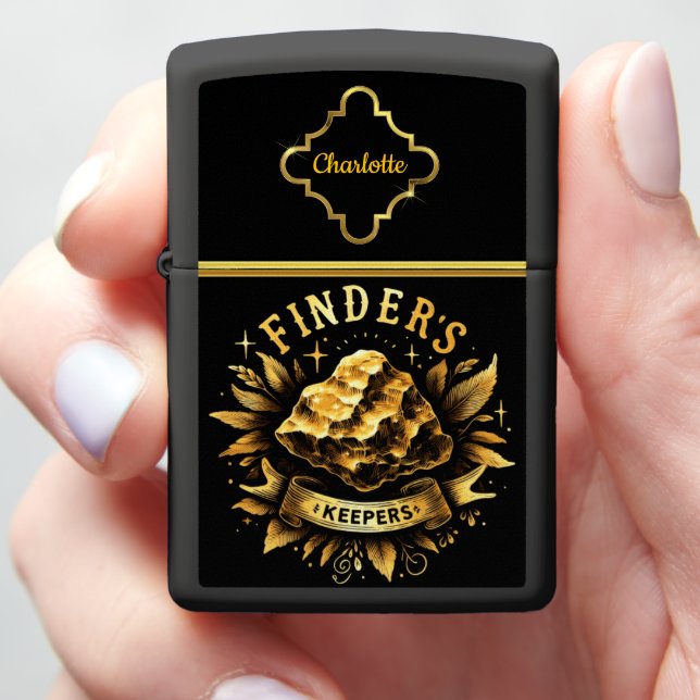 Golden treasure in nature's embrace at twilight zippo lighter (In Hand)