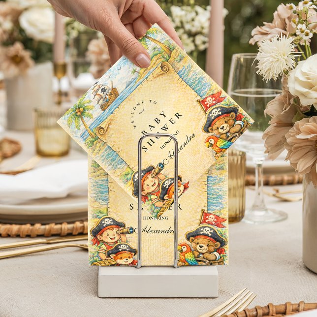 Golden Treasure Pirate Baby Shower Napkins (Creator Uploaded)