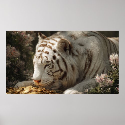 Golden Treasure Tiger – Dreamlike Fantasy Poster