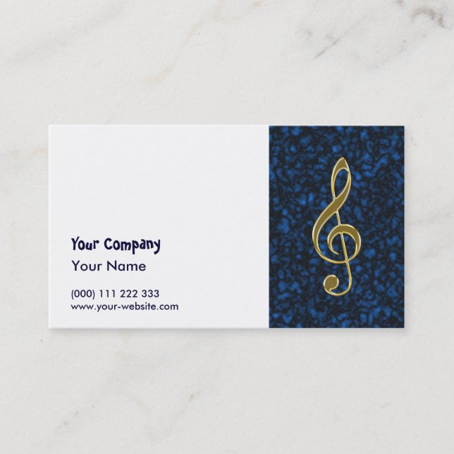 Golden treble clef business card (Front)