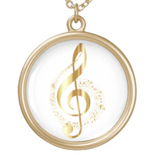 Golden Treble Clef Necklace