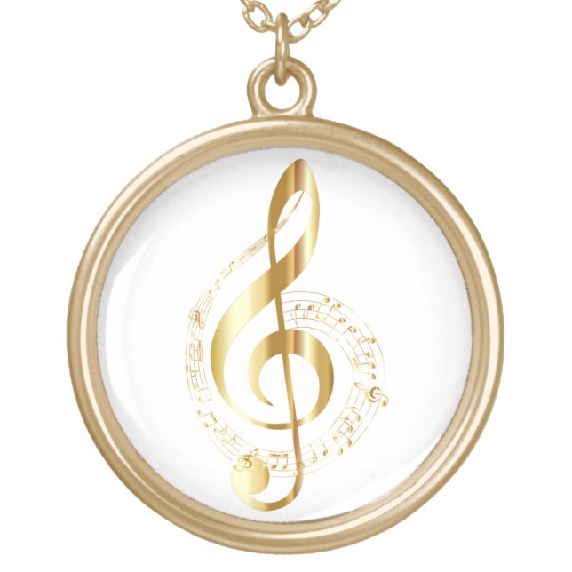 Golden Treble Clef Necklace (Front)