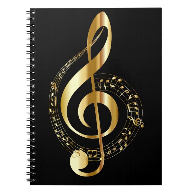  Golden Treble Clef Spiral Notebook (Front)