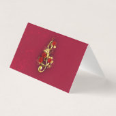 Golden Treble Clef with Rose Flowers (Back)