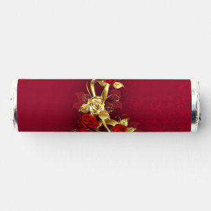 Golden Treble Clef with Rose Flowers Breath Savers® Mints