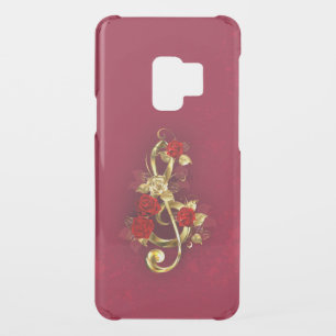 Golden Treble Clef with Rose Flowers Uncommon Samsung Galaxy S9 Case