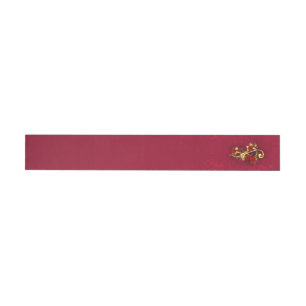 Golden Treble Clef with Rose Flowers Wrap Around Address Label