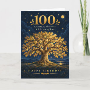 Golden Tree A Century of Stories 100th Birthday Card