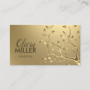 Golden Tree Branch Business Card