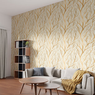Golden Tree Branches - change background color Wallpaper