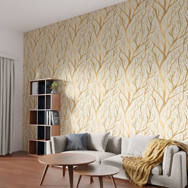 Golden Tree Branches - change background color Wallpaper (Creator Uploaded)