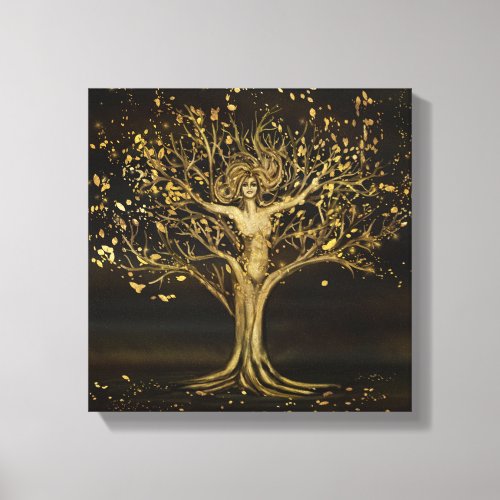 Golden Tree Goddess Canvas Print
