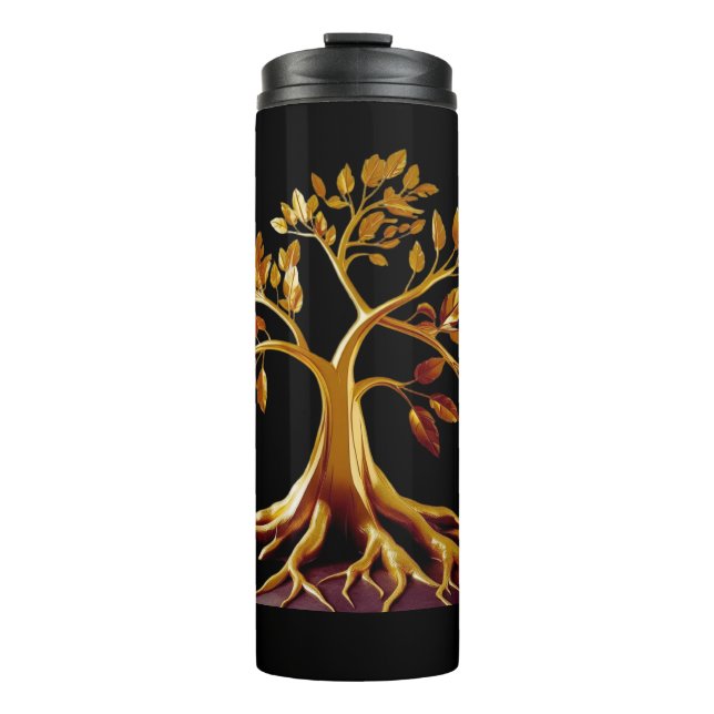 Golden Tree Hydration Water Bottel Thermal Tumbler (Front)