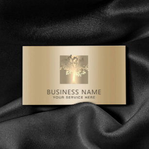 Golden Tree Logo Modern Gold Foil Business Card
