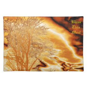 Golden Tree N Clouds Placemat