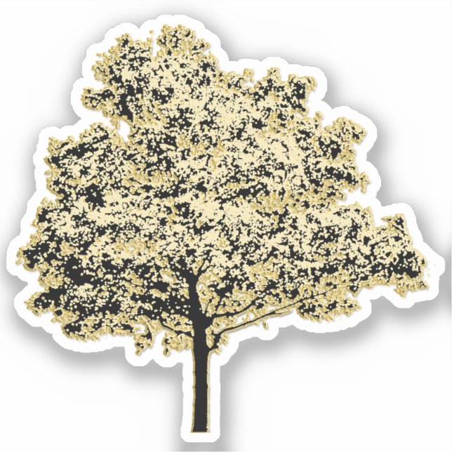 Golden Tree Nature Original art Sticker (Front)