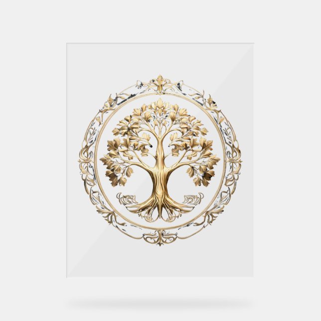 Golden Tree of Life Acrylic Sign (Front)