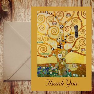 Golden Tree of Life Art – Art Nouveau Klimt Thank You Card