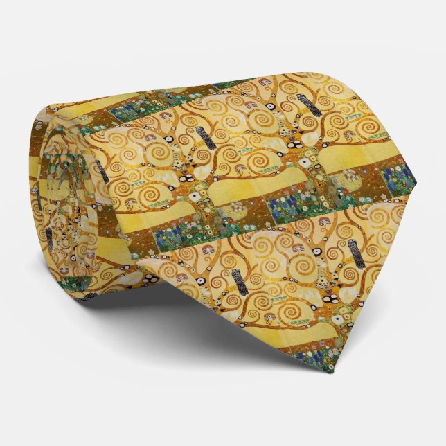 Golden Tree of Life Art – Art Nouveau Klimt Tie (Rolled)