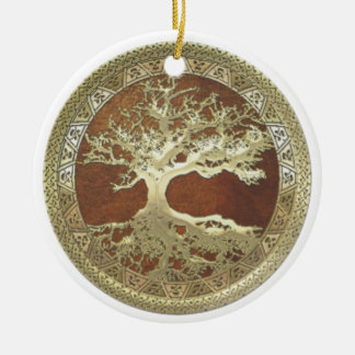 GOLDEN TREE OF LIFE CERAMIC ORNAMENT