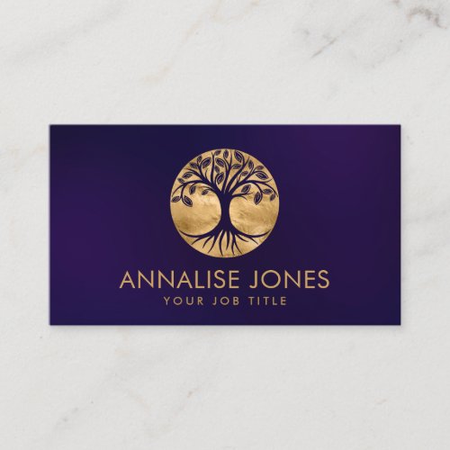 Golden Tree of life Circle Business Card