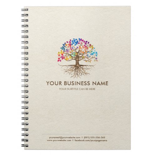 Golden Tree of life _ Colorful Leaves Notebook