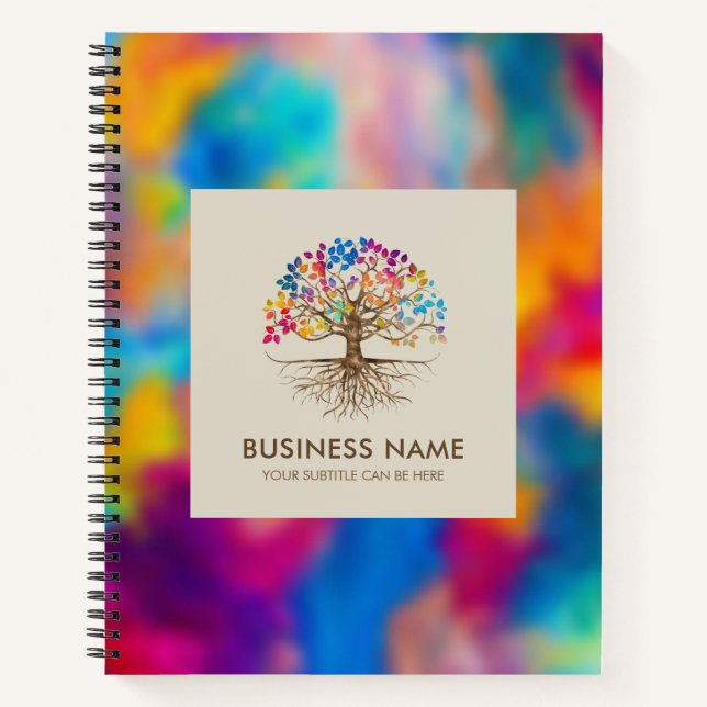 Golden Tree of life - Colorful Leaves Notebook (Front)