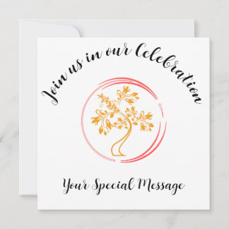 Golden Tree of Life End-of-treatment Party Invitation