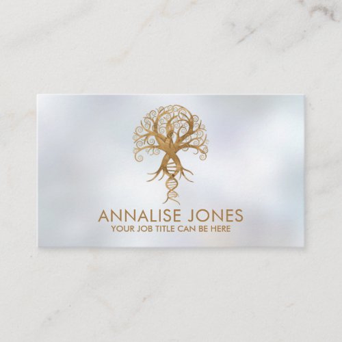 Golden Tree of Life _ Evolution on pearl Business Card